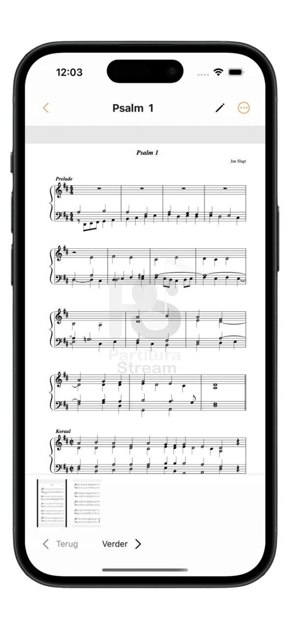 Bladmuziek Partitura Stream